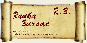 Ranka Bursać vizit kartica